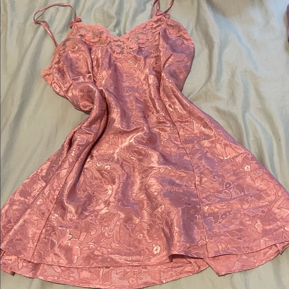 Pink slip mini dress